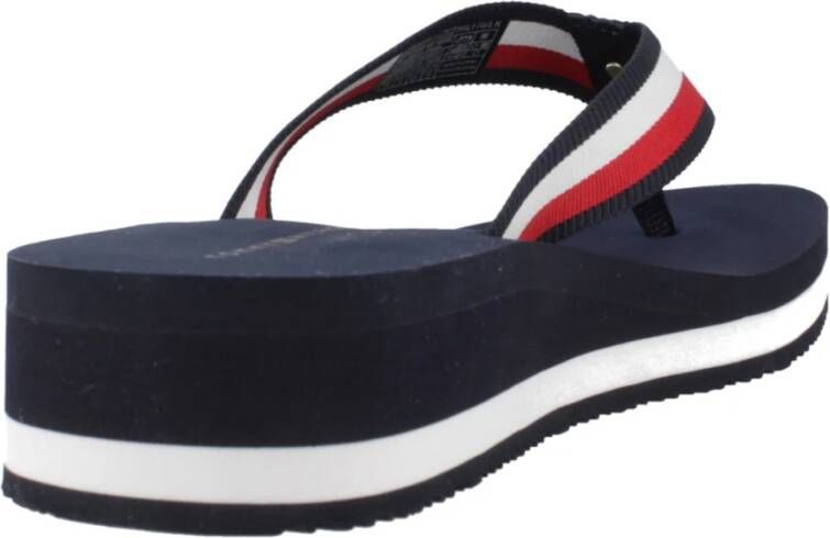 Tommy Hilfiger Middenwig Strand Sandalen Blue Dames