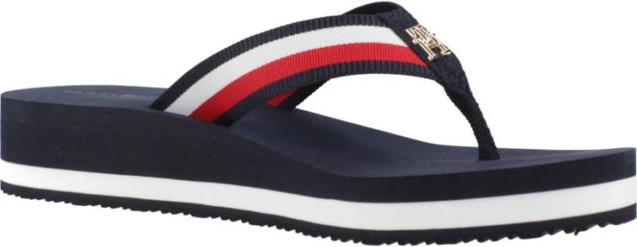 Tommy Hilfiger Middenwig Strand Sandalen Blue Dames