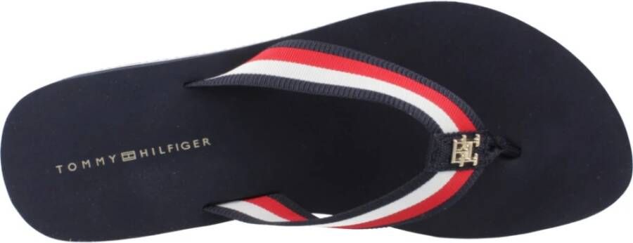 Tommy Hilfiger Middenwig Strand Sandalen Blue Dames