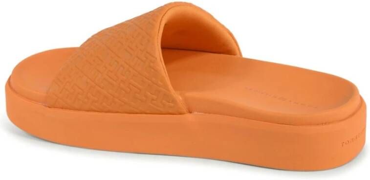 Tommy Hilfiger Oranje Platform Slide Sandalen