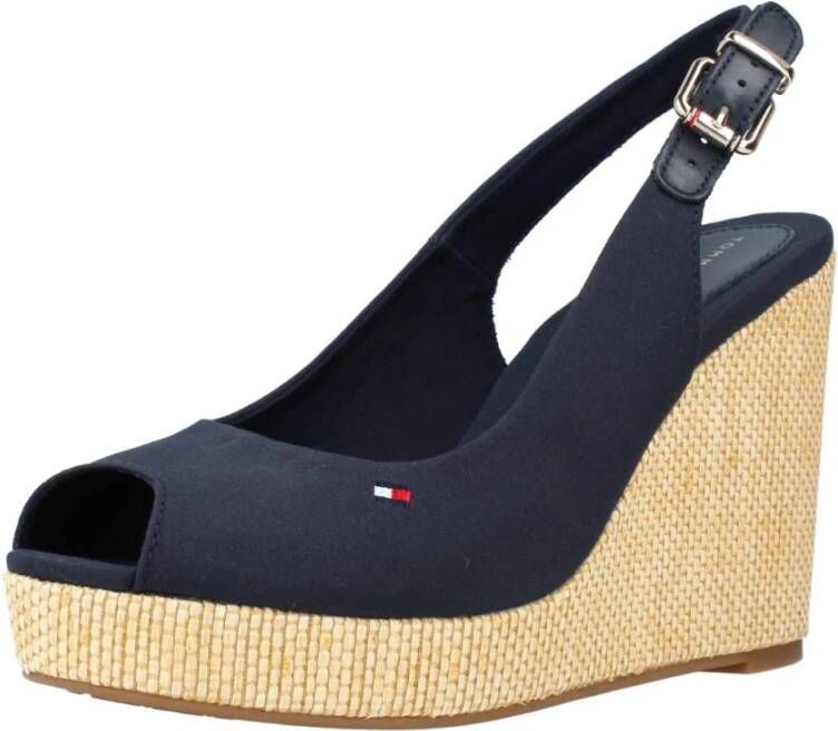 Tommy Hilfiger Sleehaksandaaltjes TOMMY WEBBING LOW WEDGE SANDAL met opvallende logo - Foto 12