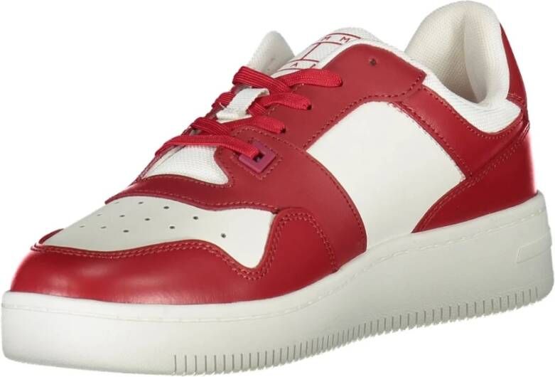 Tommy Hilfiger Rode Sportieve Veterschoenen met Contrastdetails en Logoprint Red Heren