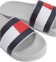Tommy Hilfiger BADSLIPPER grijs zwart rood wit Flag pool Slide slipper - Thumbnail 6