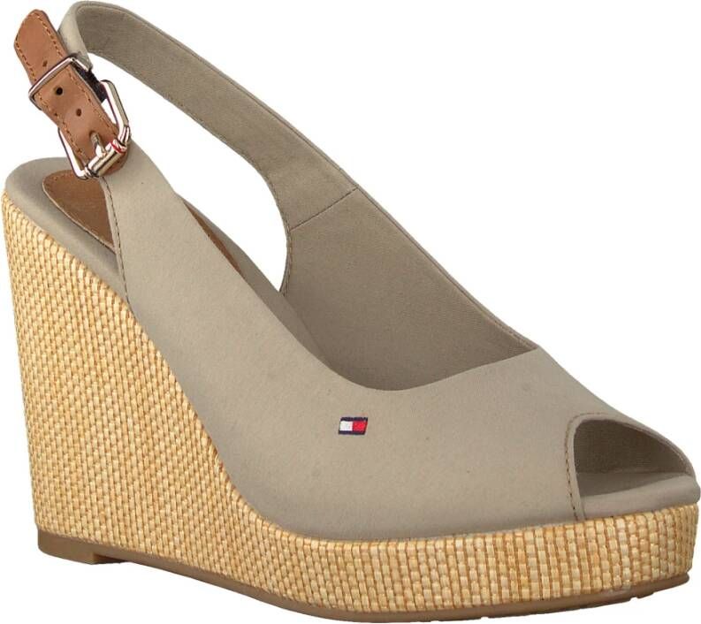 Tommy Hilfiger Sandaaltjes ICONIC ELBA SLING BACK WEDGE zomerschoen sandaal keilhak met jute bekleding - Foto 12