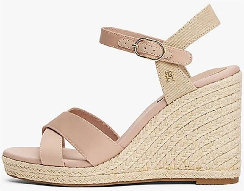 Tommy Hilfiger Satijnen Espadrille Sandalen met Sleehak