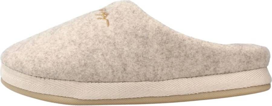 Tommy Hilfiger Comfortabele Felt Pantoffels Beige Dames