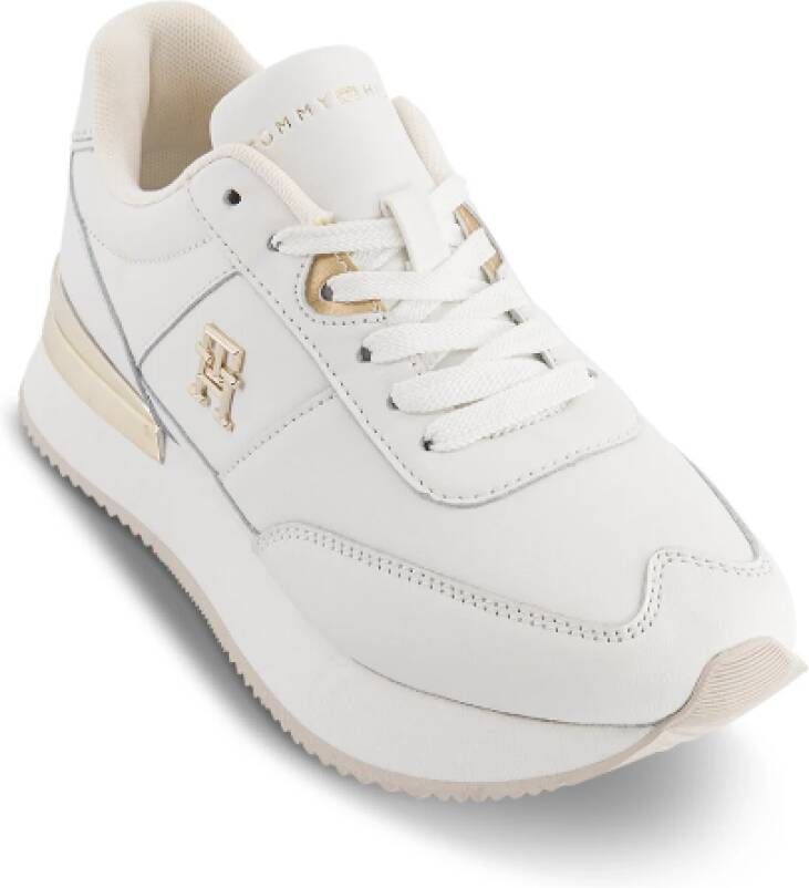 Tommy Hilfiger Witte Leren Veterschoenen White Dames