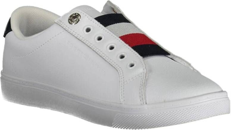 Tommy Hilfiger Witte Sneakers met Elastiek en Contrasterende Details Wit Dames