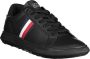 Tommy Hilfiger Corporate Leather Cup Stripes Heren Sneakers Schoenen Zwart FM0FM04732BDS - Thumbnail 3