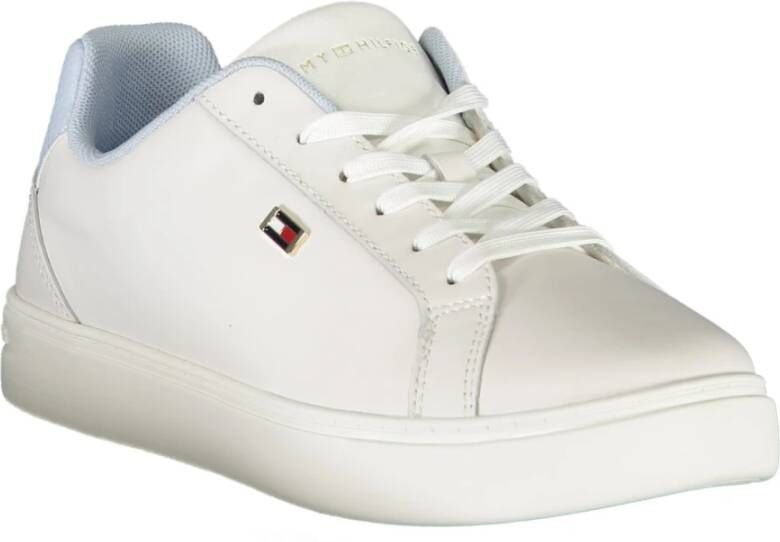 Tommy Hilfiger Sportieve Veterschoenen Wit Contrast Logo White Dames