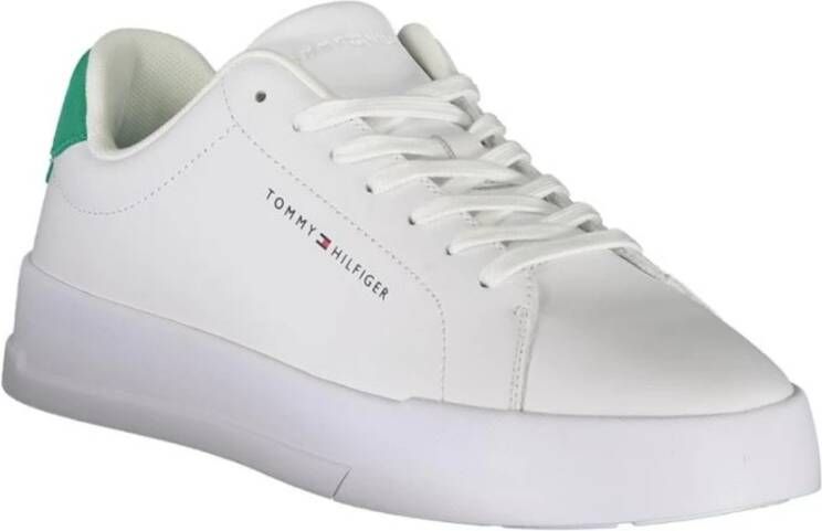 Tommy Hilfiger Sportieve Witte Sneaker met Logo Details White Heren