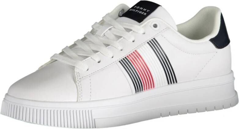 Tommy Hilfiger Sportieve Witte Veterschoenen Contrast Logo
