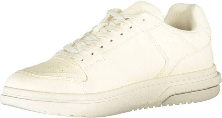 Tommy Hilfiger Sportieve witte vetersneakers met contrastdetails
