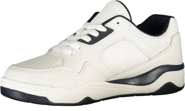Tommy Hilfiger Sportieve witte vetersneakers met contrastdetails en logoprint Multicolor Heren