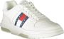 Tommy Hilfiger Sportieve witte vetersneakers met contrastdetails en logoprint White Heren - Thumbnail 6