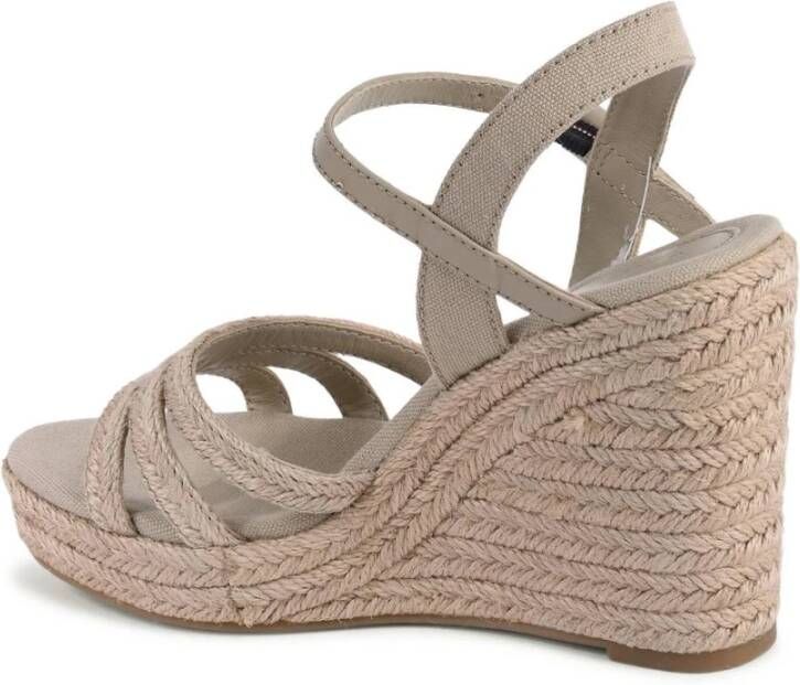 Tommy Hilfiger Stijlvol Linnen Sleehak Sandalen