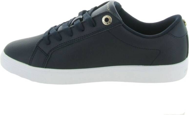 Tommy Hilfiger Strepen Leren Sneaker Blue Dames