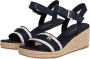 Tommy Hilfiger Sleehaksandaaltjes MONO WEBBING HIGH WEDGE SANDAL zomerschoen sandaal riemchensandalette met contrast-logo-opdruk - Thumbnail 7