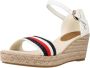 Tommy Hilfiger Gerecyclede Katoenen Sleehak Sandalen White Dames - Thumbnail 3