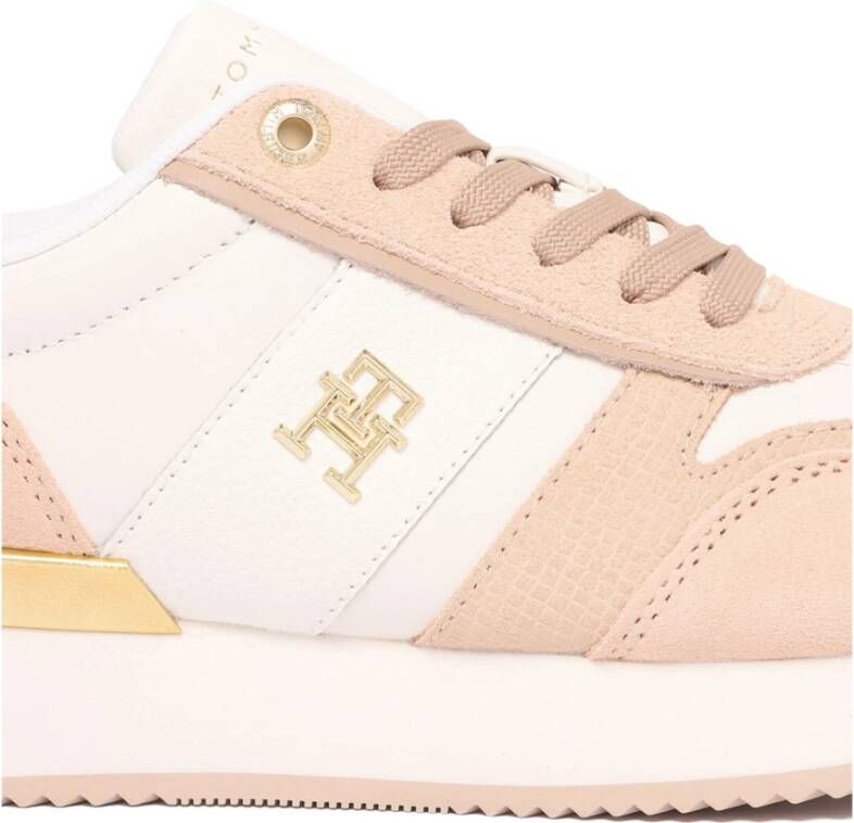 Tommy Hilfiger Witte Roze Fashion Runner Sneakers