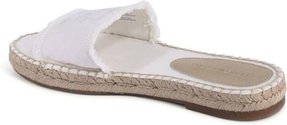 Tommy Hilfiger Witte Canvas Espadrille Slides