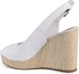Tommy Hilfiger Witte Canvas Sleehak Sandalen - Thumbnail 4