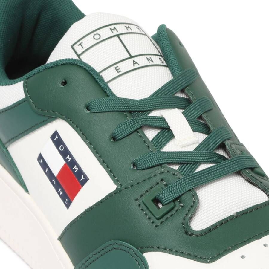 Tommy Hilfiger Witte Groene Retro Sneakers