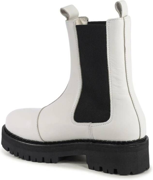 Tommy Hilfiger Witte Leren Chelsea Boots Platform