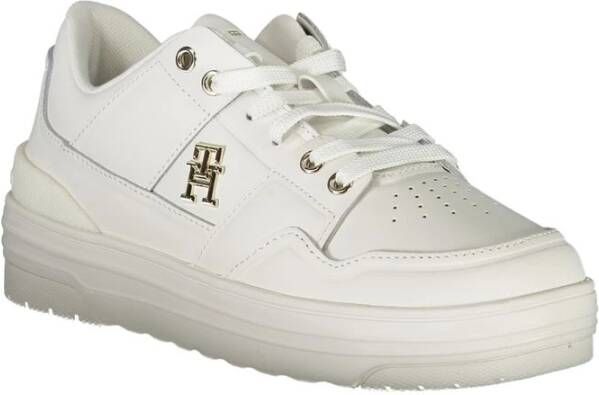 Tommy Hilfiger Witte Leren Dames Sneaker White Dames