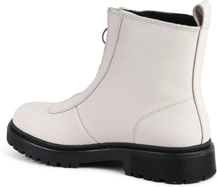 Tommy Hilfiger Witte Leren Enkellaarzen