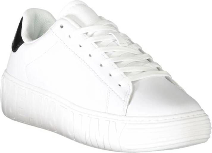 Tommy Hilfiger Witte Leren Heren Sneakers White Heren