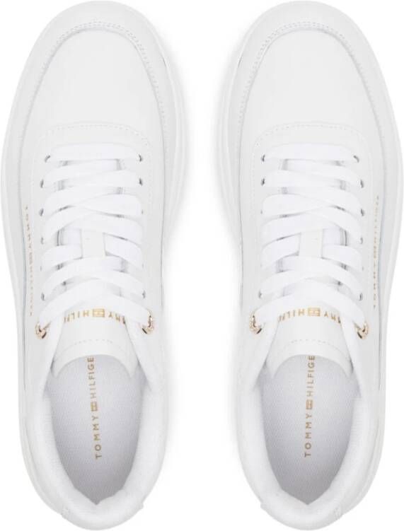 Tommy Hilfiger Witte Leren Sneakers met Bedrukt Logo