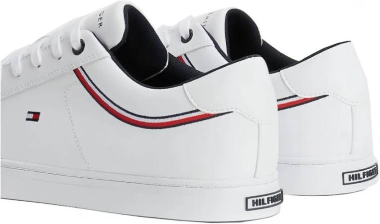 Tommy Hilfiger Witte Leren Sneakers voor Mannen White Heren