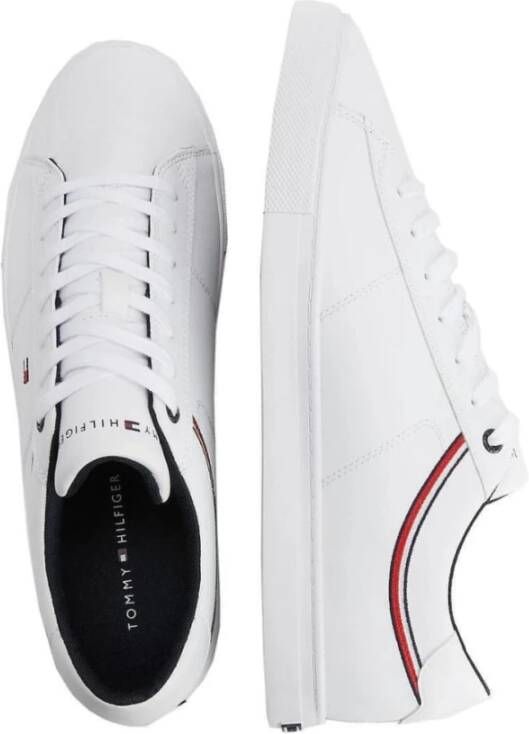 Tommy Hilfiger Witte Leren Sneakers voor Mannen White Heren