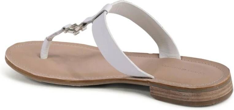 Tommy Hilfiger Witte Leren Teenslippers