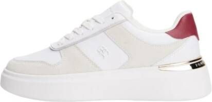 Tommy Hilfiger Witte Leren Veterschoenen