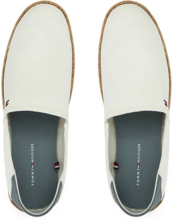 Tommy Hilfiger Witte platte schoenen geborduurd logo ronde neus
