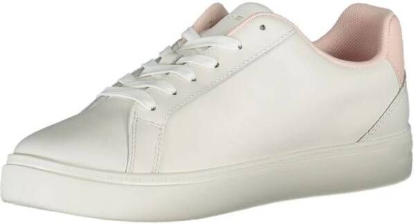 Tommy Hilfiger Witte Polyester Sneakers met Veters Contrastdetails Logo