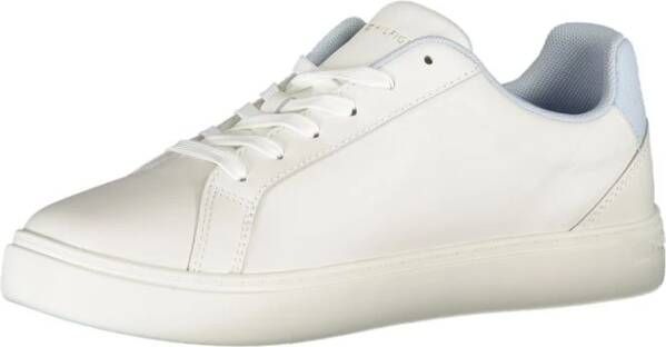 Tommy Hilfiger Witte Polyester Sneakers met Veters Contrastdetails Logo White Dames
