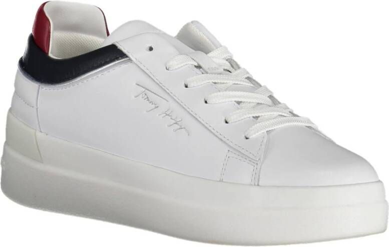 Tommy Hilfiger Witte Sneakers met Contrasterende Details Wit Dames