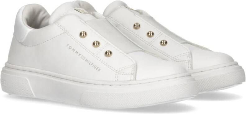 Tommy Hilfiger Witte Sneakers van Eco Leer met Elastische Sluiting Wit Dames