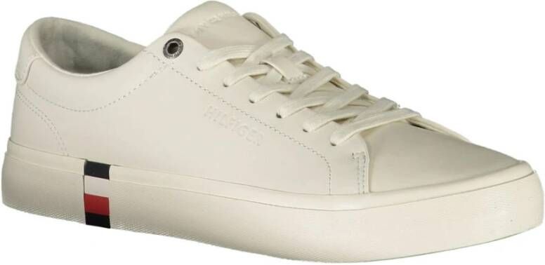 Tommy Hilfiger Witte sneakers voor heren met contrasterende details Wit Heren