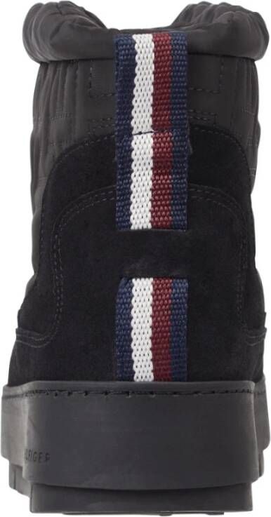 Tommy Hilfiger Zwarte enkellaarsjes met zwart monogram