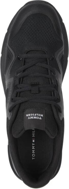 Tommy Hilfiger Zwarte Gebreide Sneakers voor Mannen Black Heren