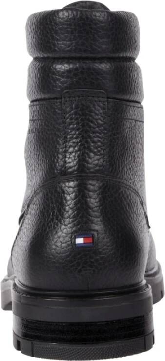 Tommy Hilfiger Zwarte Gewatteerde Enkellaarsjes