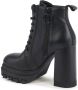 Tommy Hilfiger Zwarte LaceUp Platform Enkellaarzen - Thumbnail 3