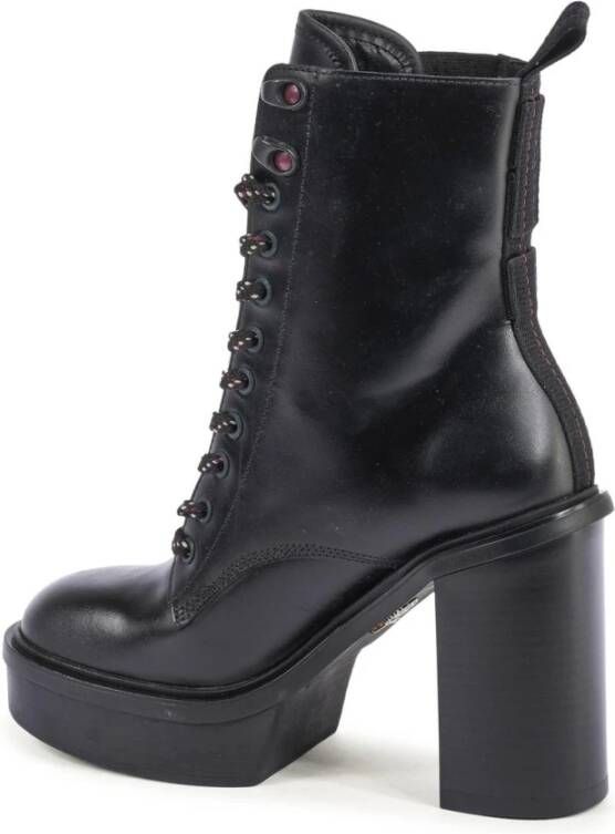 Tommy Hilfiger Zwarte LaceUp Platform Enkellaarzen