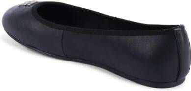 Tommy Hilfiger Zwarte Leren Ballerina Flats