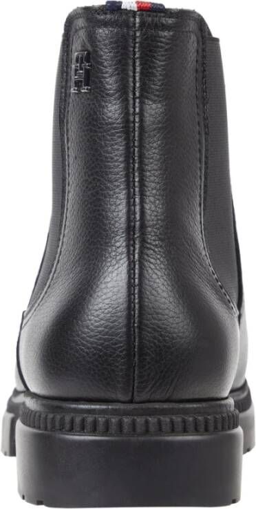 Tommy Hilfiger Zwarte leren Chelsea boots