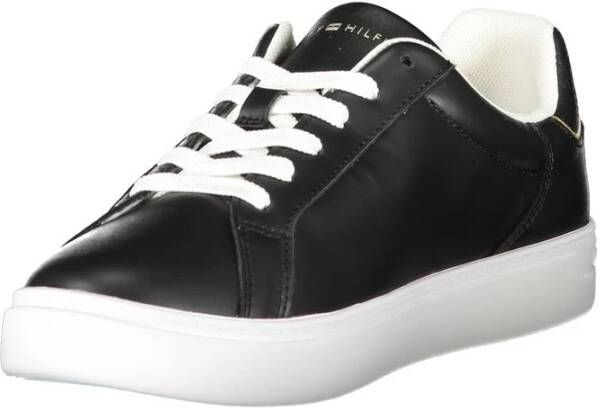 Tommy Hilfiger Zwarte leren sneaker Urban Chic